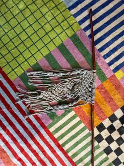 Handmade Macrame Wall Hanging with Wood Dowel