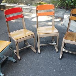 Vintage Child School Chairs