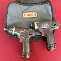 Bosch 12V Litheon Cordless Impact Driver Combo Kit w/ Bag & 2 Working Batteries