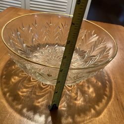 Serving Bowl With Gold Trim