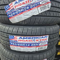 185-65-14 !!! AMERICAN ROADSTAR !!! $230 LAS 4 LLANTAS MONTADAS Y BALANCEO INCLUIDO 👌