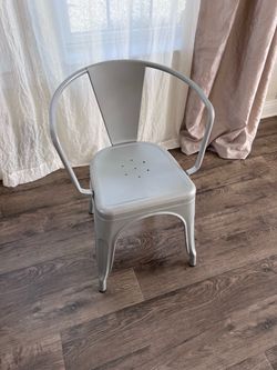 Gray Metal Chairs with Arms
