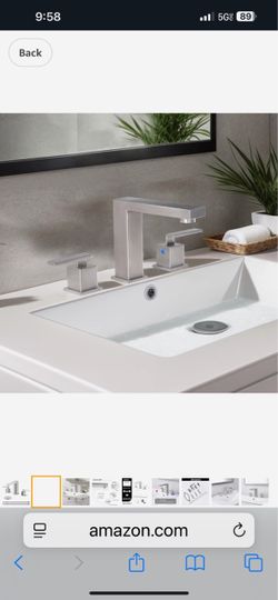 KINGO HOME 3 Hole Brushed Nickel Bathroom Faucet,2 Handle F27 $40