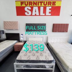 New FULL SIZE MATTRESS SPECIAL COME VISIT OUR STORE WE'RE OPEN EVERYDAY FROM 10AM TO 7PM