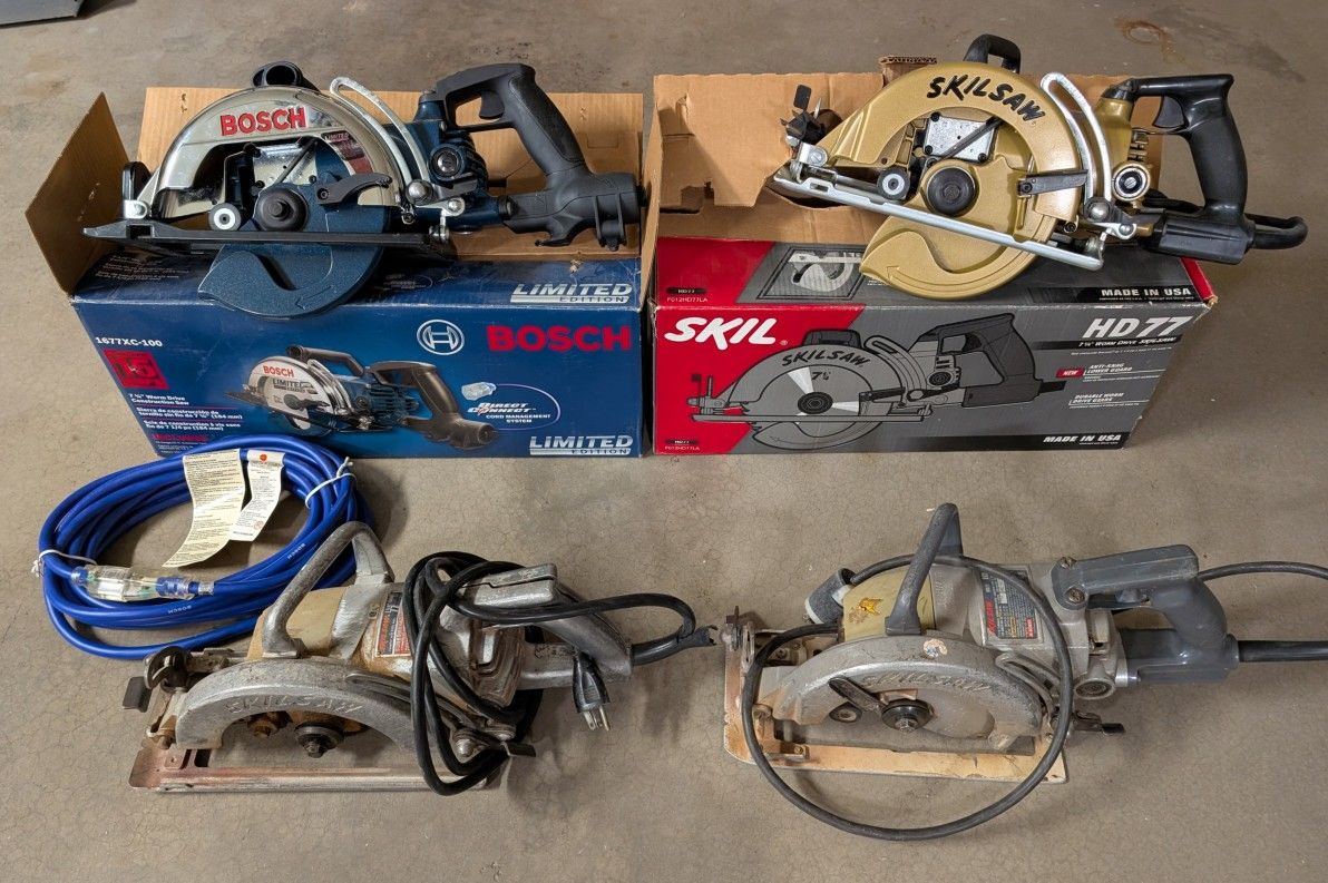 Skil And Bosch Worm Drive Saws - 4 Saws