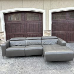 Free Delivery! Leather Power Reclining Sectional