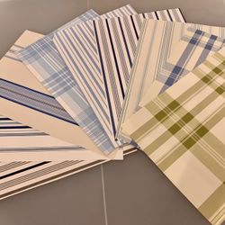 9 Wallpaper Samples For Scrapbooking, Junk Journals.  Plaids & Stripes.#040724A3