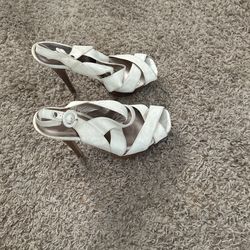 Charlotte Russe, vintage white and wood stilettos