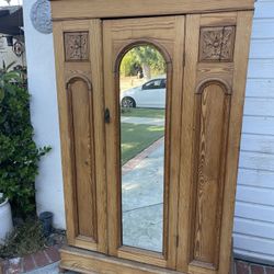 Beautiful Antique Pine Armoire Closet