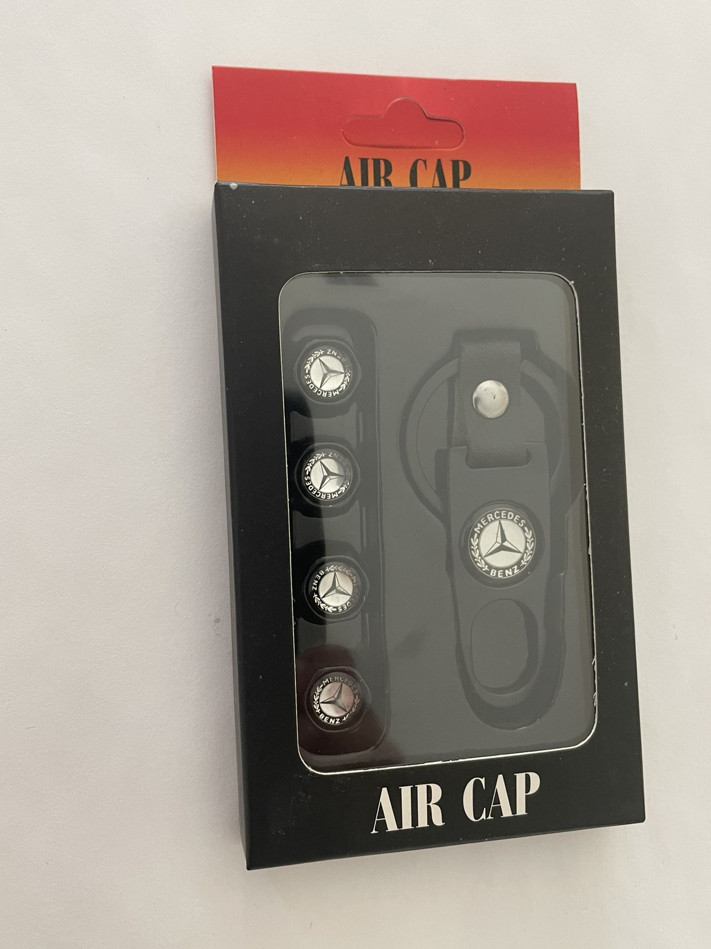 4 ~ Mercedes Black Air Valve Caps