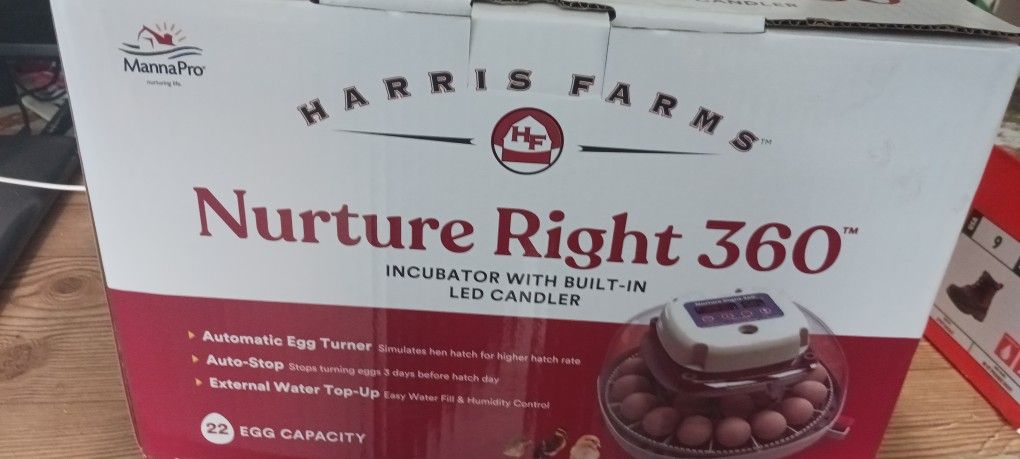 Nurture Right 360 Incubator+quail/bird Egg Turner 48 Egg Capacity