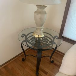 Glass Round  End Table