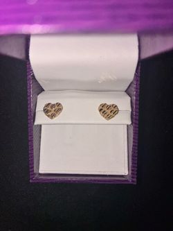 Heart Shaped Gold Nugget Earrings