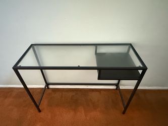 Modern Black Metal & Glass Console Table / Entryway Table - $40