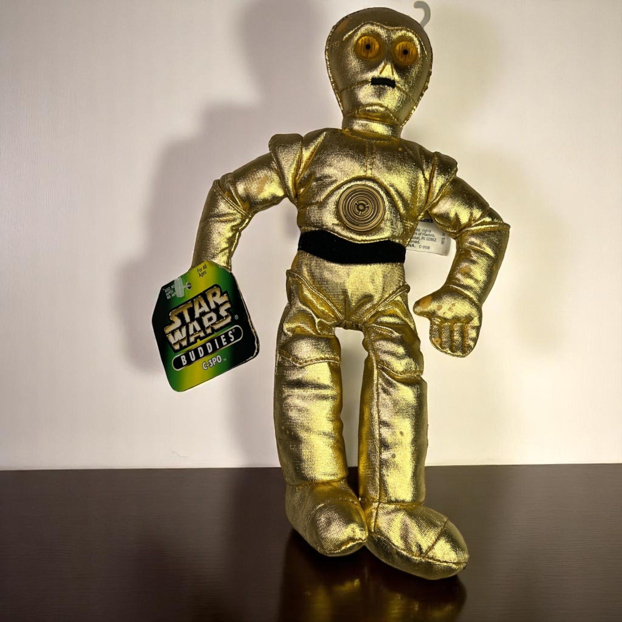 Vintage 1997 Star Wars Buddies C-3PO Plush Toy By Kenner 7 Inches Gold