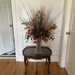 Flower Arrangement In Cut Crystal Vase 