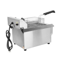Commercial Restaurant Electric 11 . 7L Deep Fryer Stainless Steel w/ Timer Drain