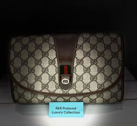 Gucci Green Sherry Line Clutch Bag