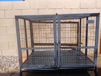 Double door dog cage