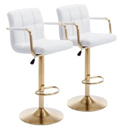 Leather Adjustable Swivel Barstools