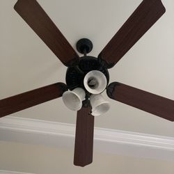 Ceiling Fan, Brown And Black