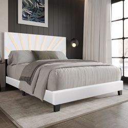 Bed Frame Queen White/ Gold 😎🚛🥳🤓
