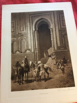 EAST INDIAN HORSEMEN ORIGINAL PHOTOGRAVURE EDWIN LORD WEEKS 1800S