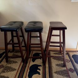 Walnut Bar Stools X3