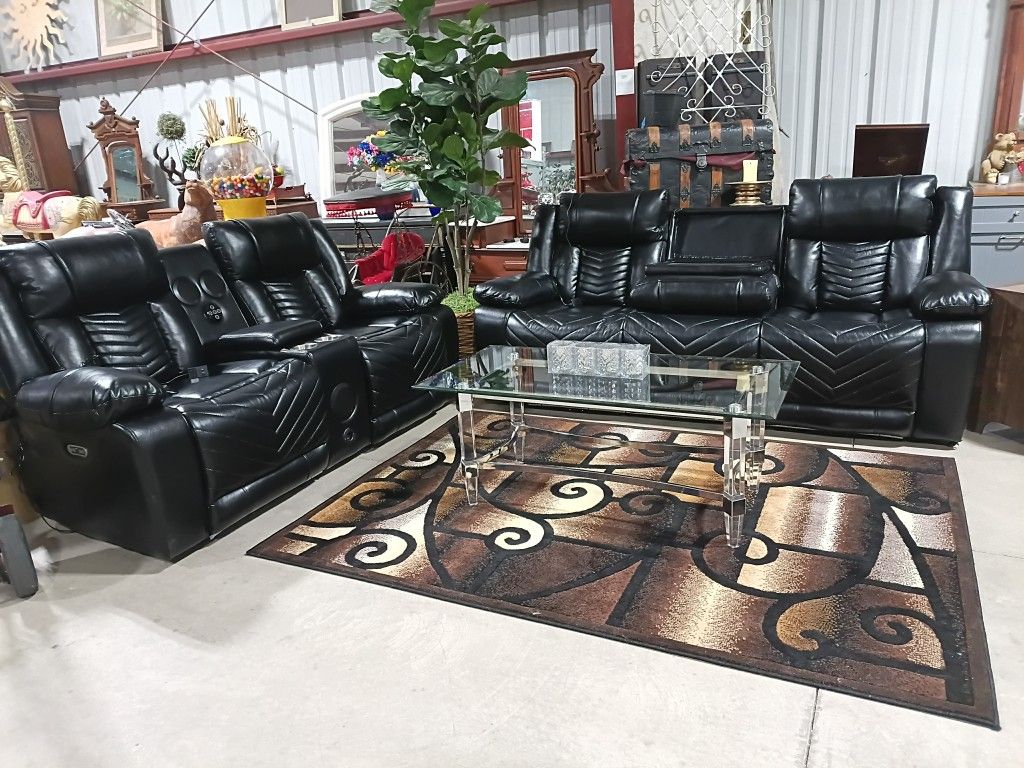 Zero Gravity Recliner Sofa Set With Bluetooth Speakers And Subwoofer!