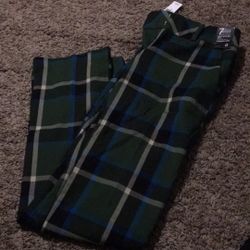 Blue And Green Plaid Dress Pants 