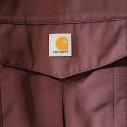 New Carhartt Plum Windbreaker Large  Zip Up Lightweight Jacket Large Removable Hood 