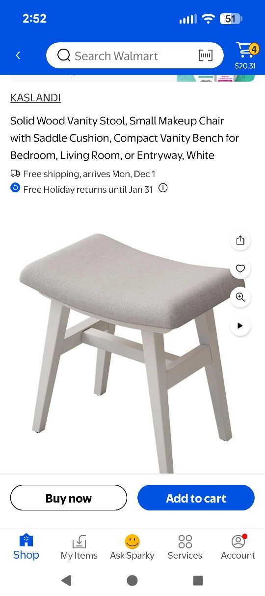 NEW VANITY STOOL. 