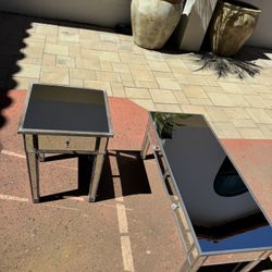 Mirrored Side Table And Coffee Table Set