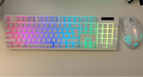 Wireless gaming keyboard with mouse led lights