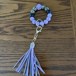 Silicone Bead Wrist Keychain