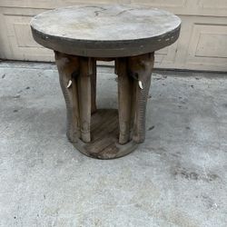 WOODEN ELEPHANTS TABLE 