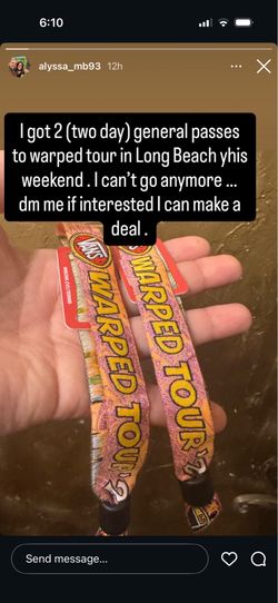 2 warped tour 2 day passes