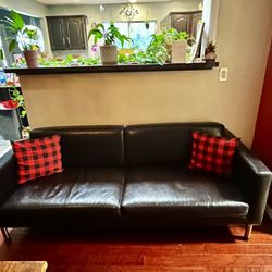 Dark Leather Couch 🛋️ 
