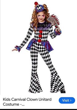 Spirit Halloween Carnival clown child sz Large 12-14 yrs