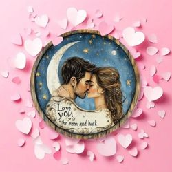 Celestial Whispers of Eternal Love: A Moonlit Romance Wall Art