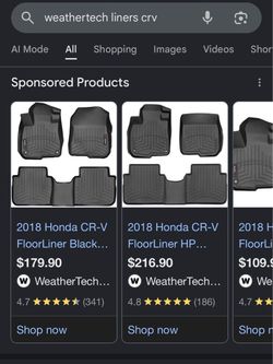 WeatherTech floor liners 2017-2022 CRV