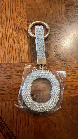 Rhinestone Letter O Keychain