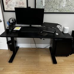 Standing Desk, Chair, Filing Cabinet 