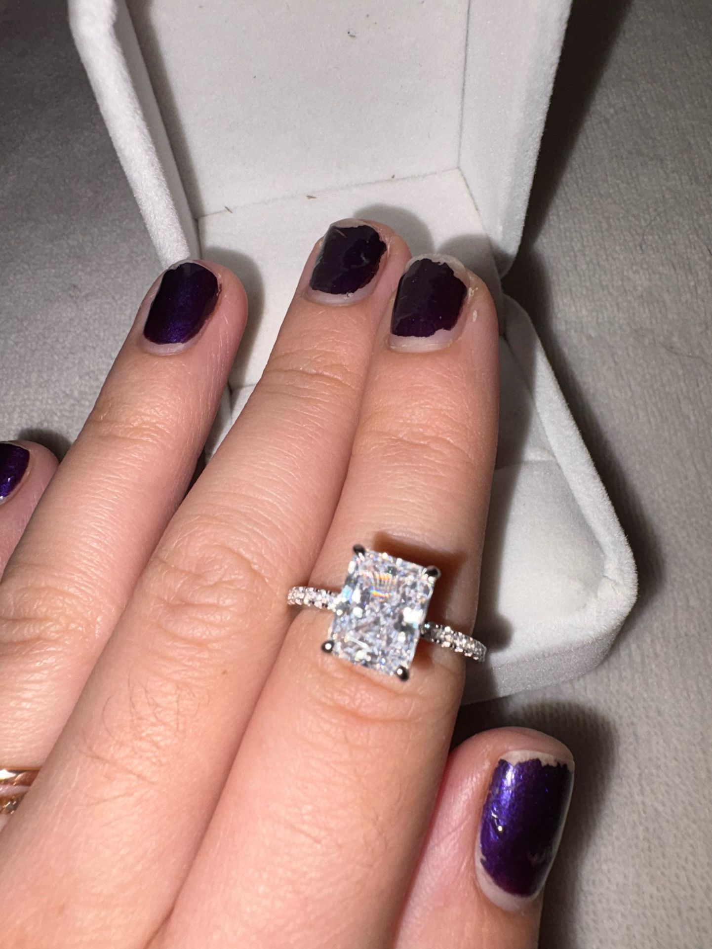 4ct Lab Grown Emerald Cut With Hidden Halo