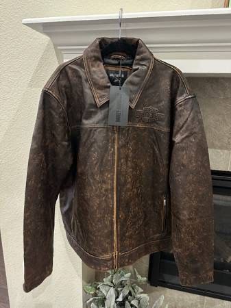 NEW Harley-Davidson Motorcycle Gas & Oil Leather Jacket 2XL GENUINE XXL