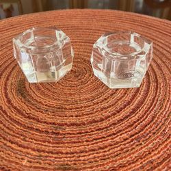 Small glass candle holders