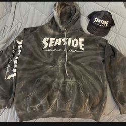Mens Seaside Sweatshirt/hat Size Lrg 
