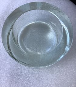 Bottle Or Candle Holder Heavy Clear Glass