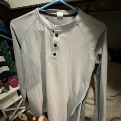 Grey Thermal Long Sleeve Shirt 