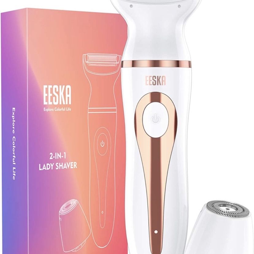 (Brand new) Electric razor for women, a wireless 2-in-1 razor for women's face, legs and underarms, portable waterproof dry and wet hair removal, type